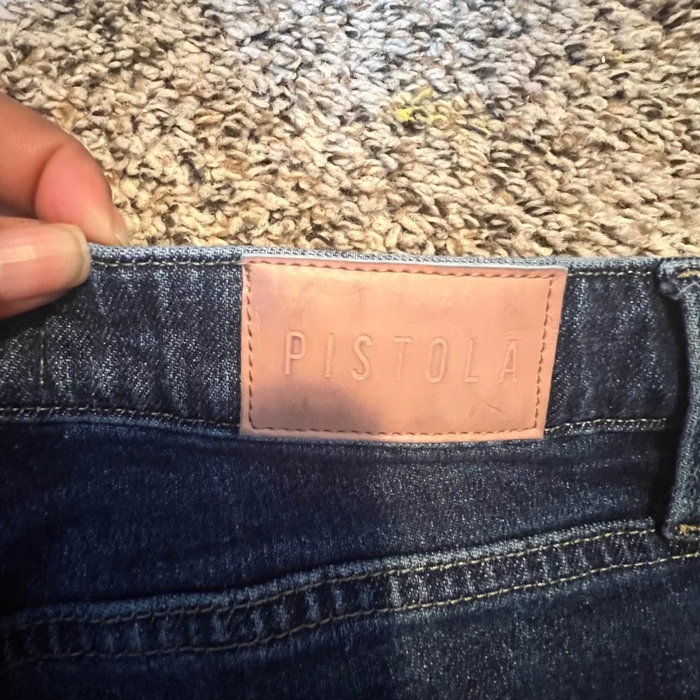 Pistola High Rise Straight Leg Distressed Jeans Dark Wash P6643CSF-ESX Womens 27